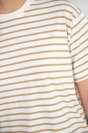 Totême - Straight Cotton Tee, Camel Stripe