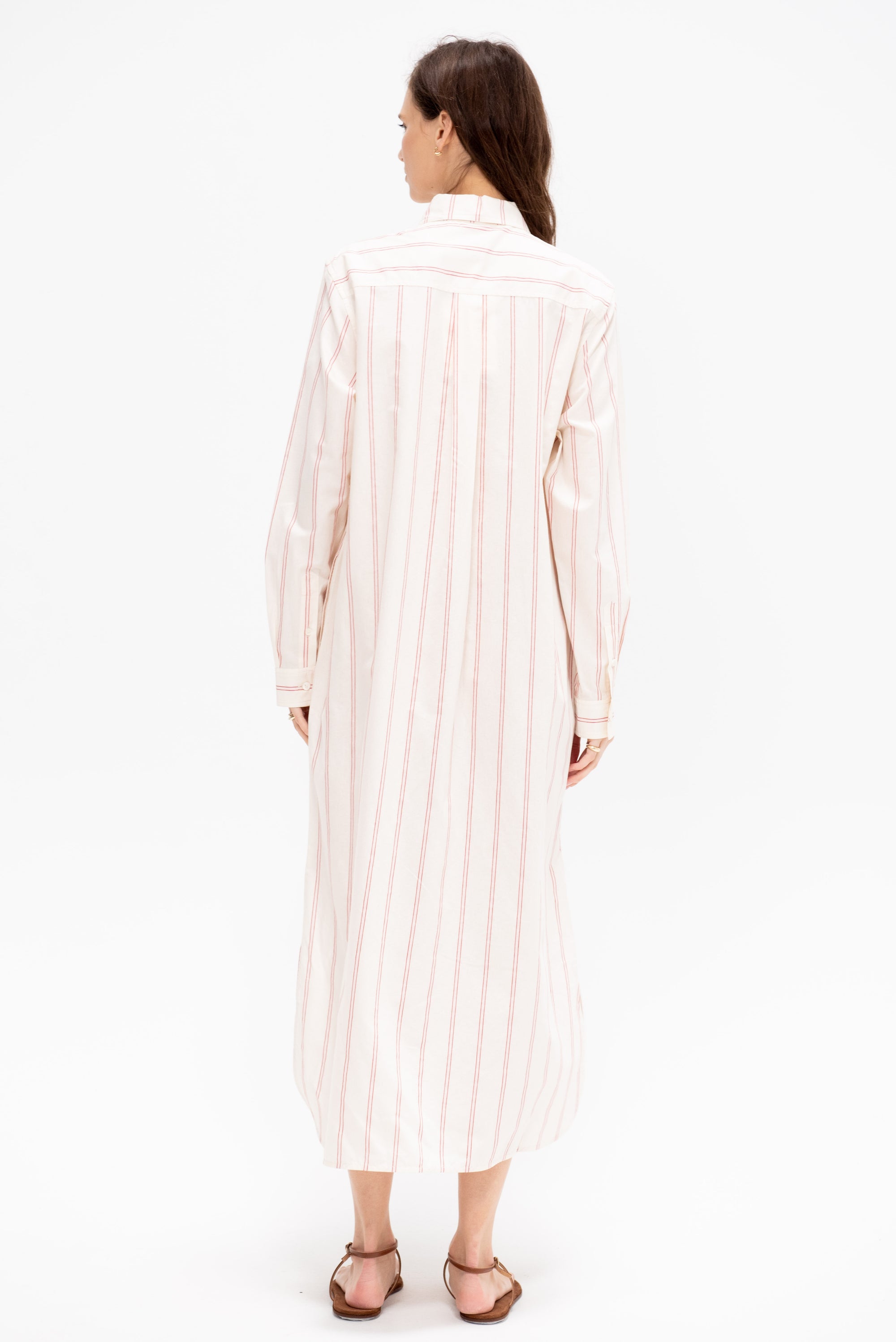 Striped Tunic Dress, Ecru &amp; Blossom