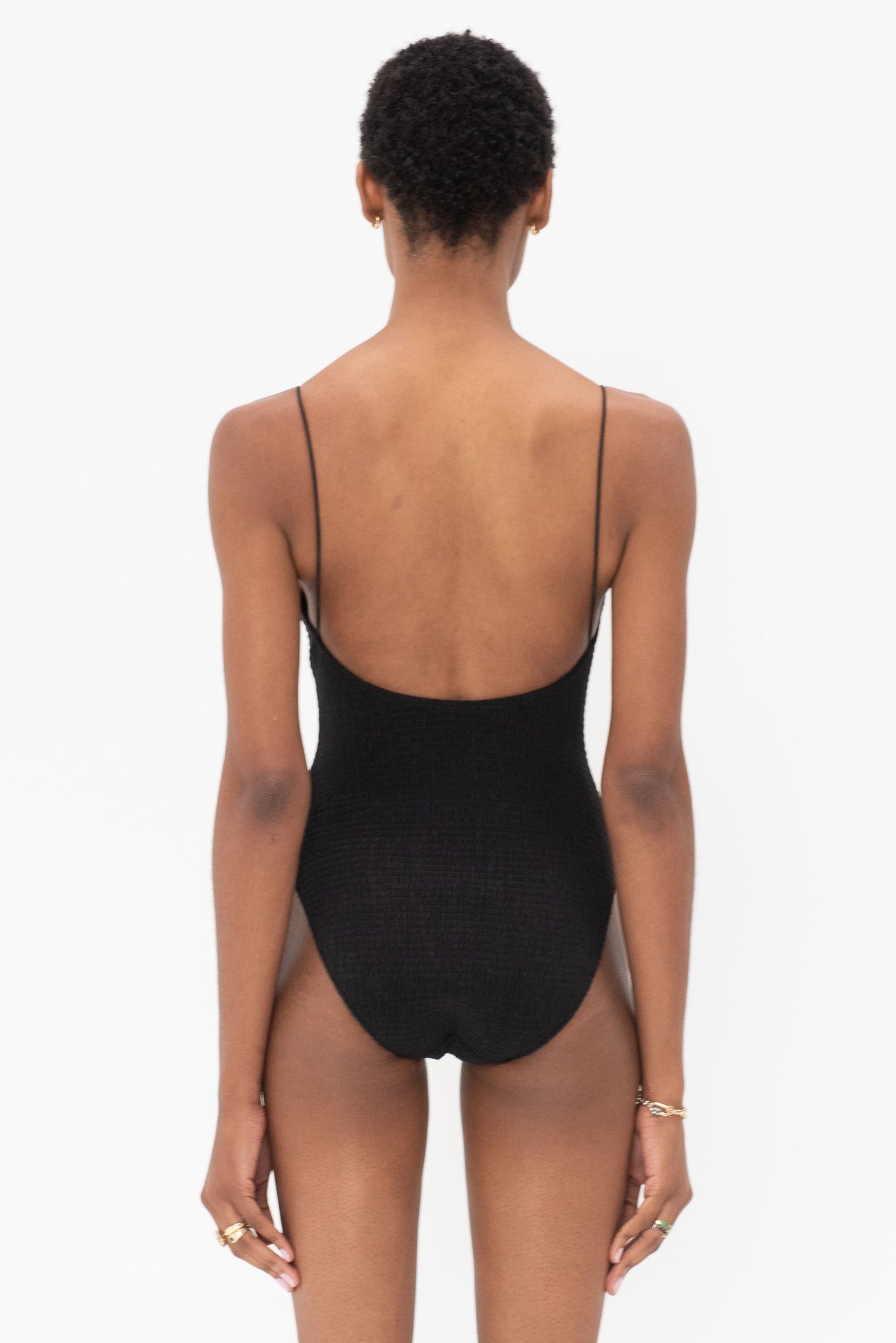 TOTEME - Smocked Swimsuit, Black