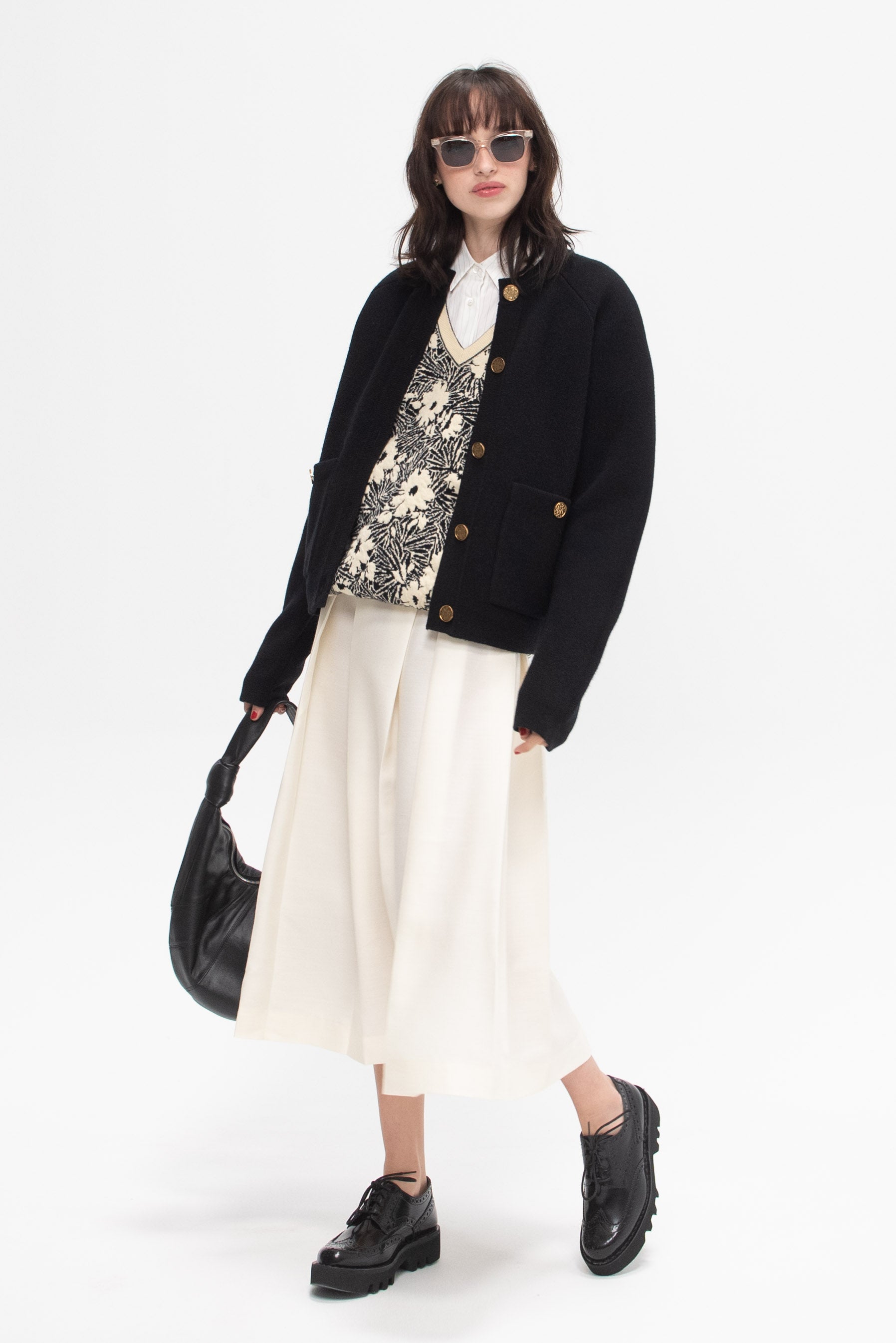 TOTEME - Wool Silk Twinflower Skirt, Macadamia
