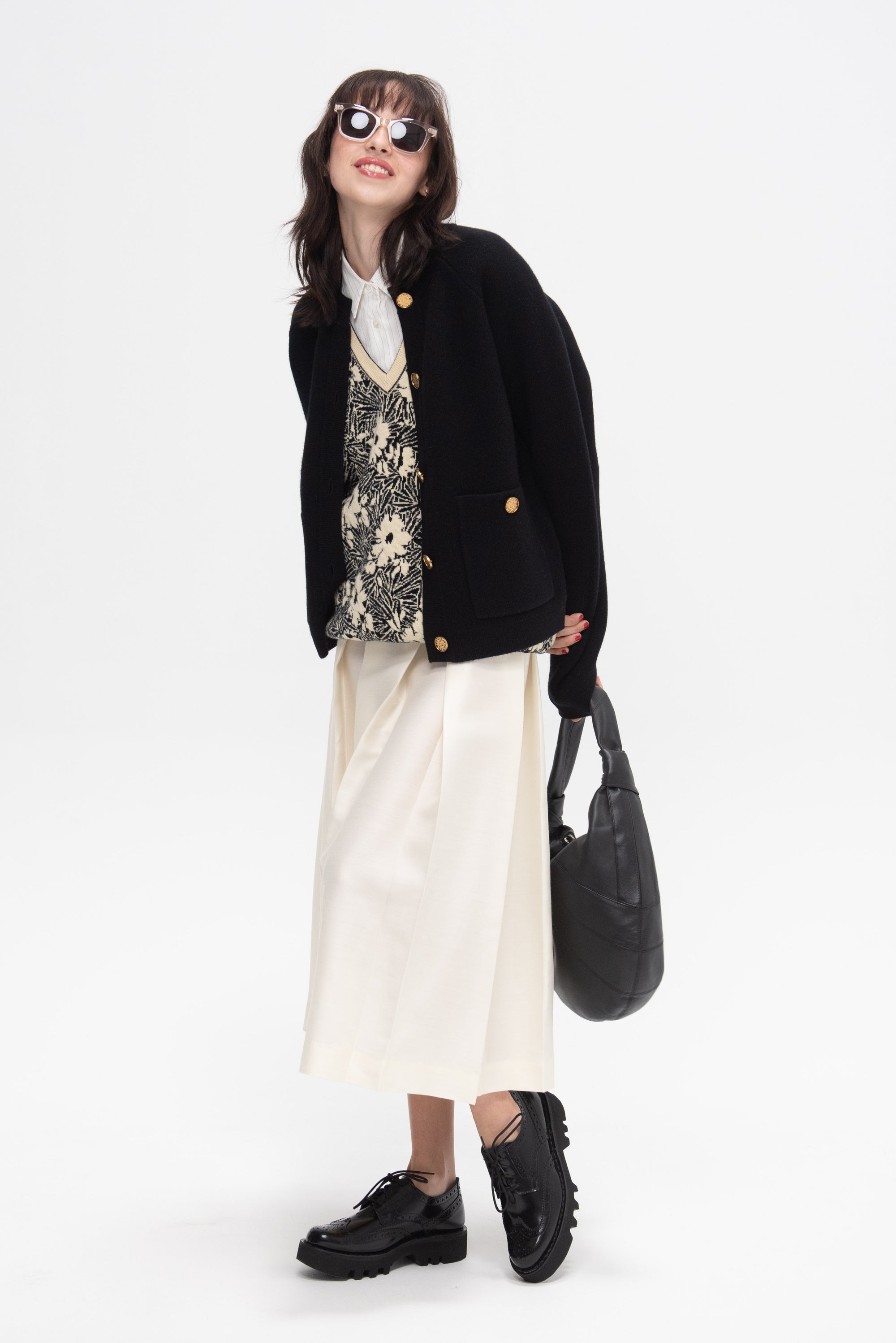 TOTEME - Wool Silk Twinflower Skirt, Macadamia