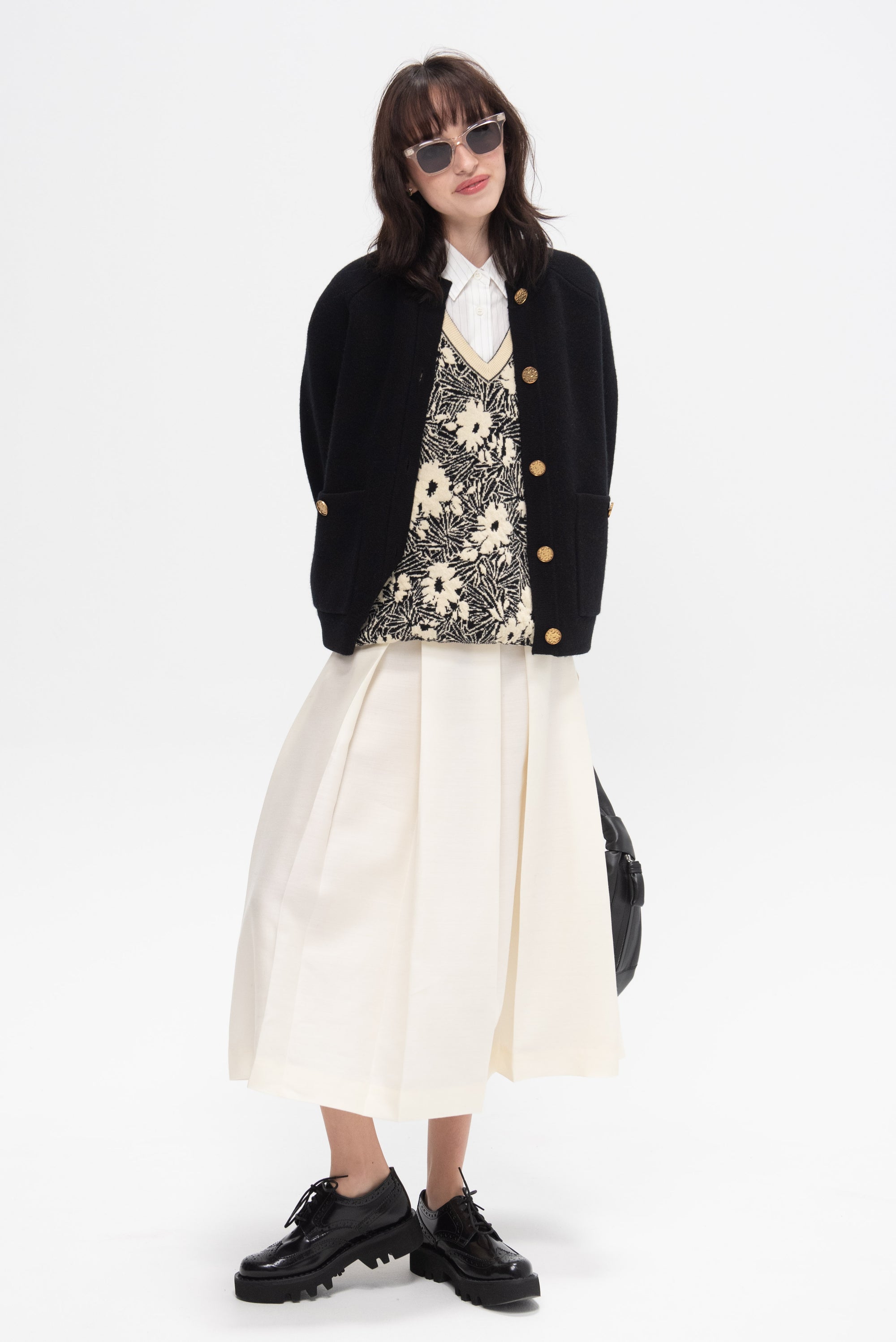 TOTEME - Wool Silk Twinflower Skirt, Macadamia