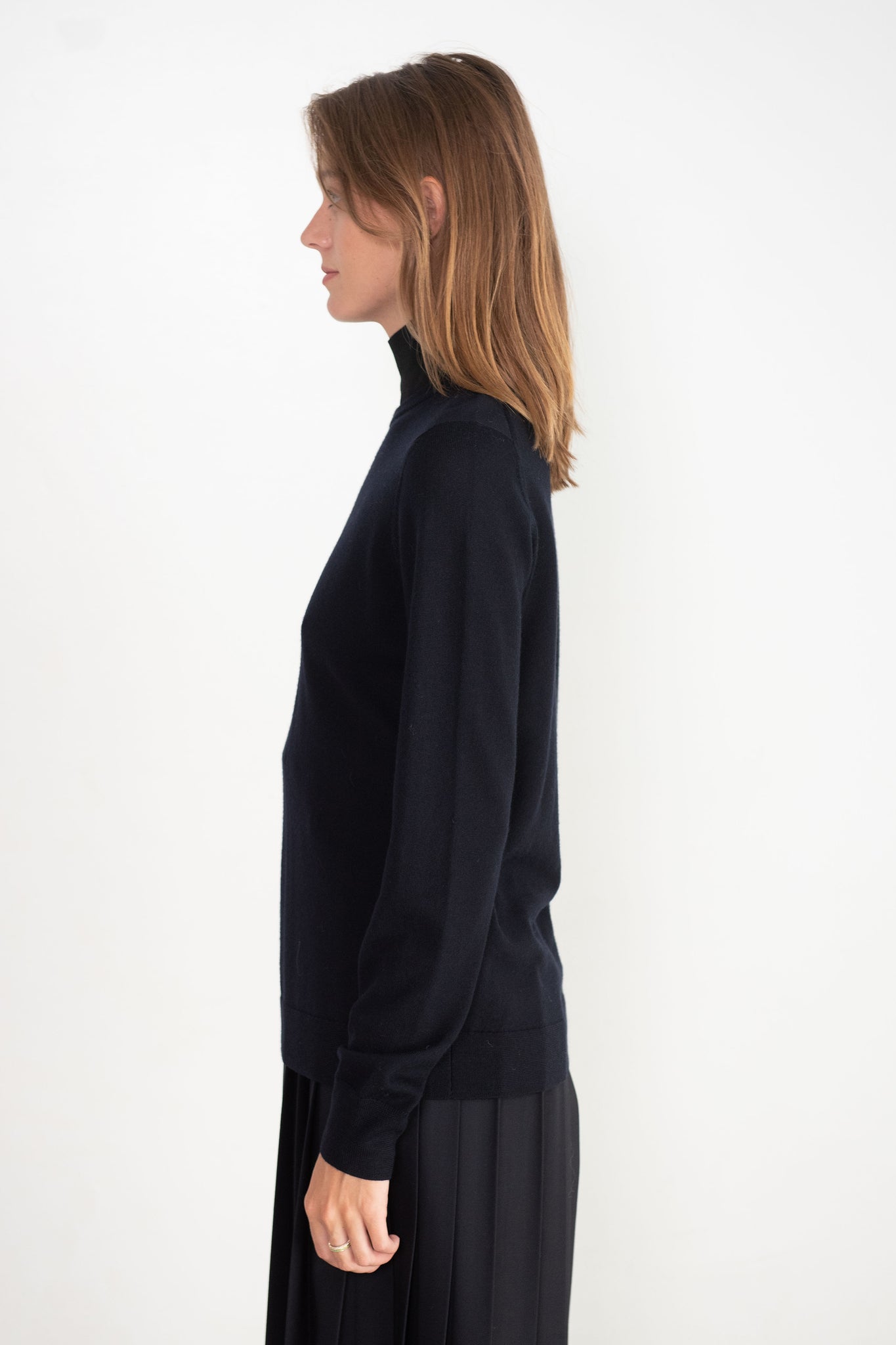 TOTEME - Two-Tone Turtleneck Knit, Navy