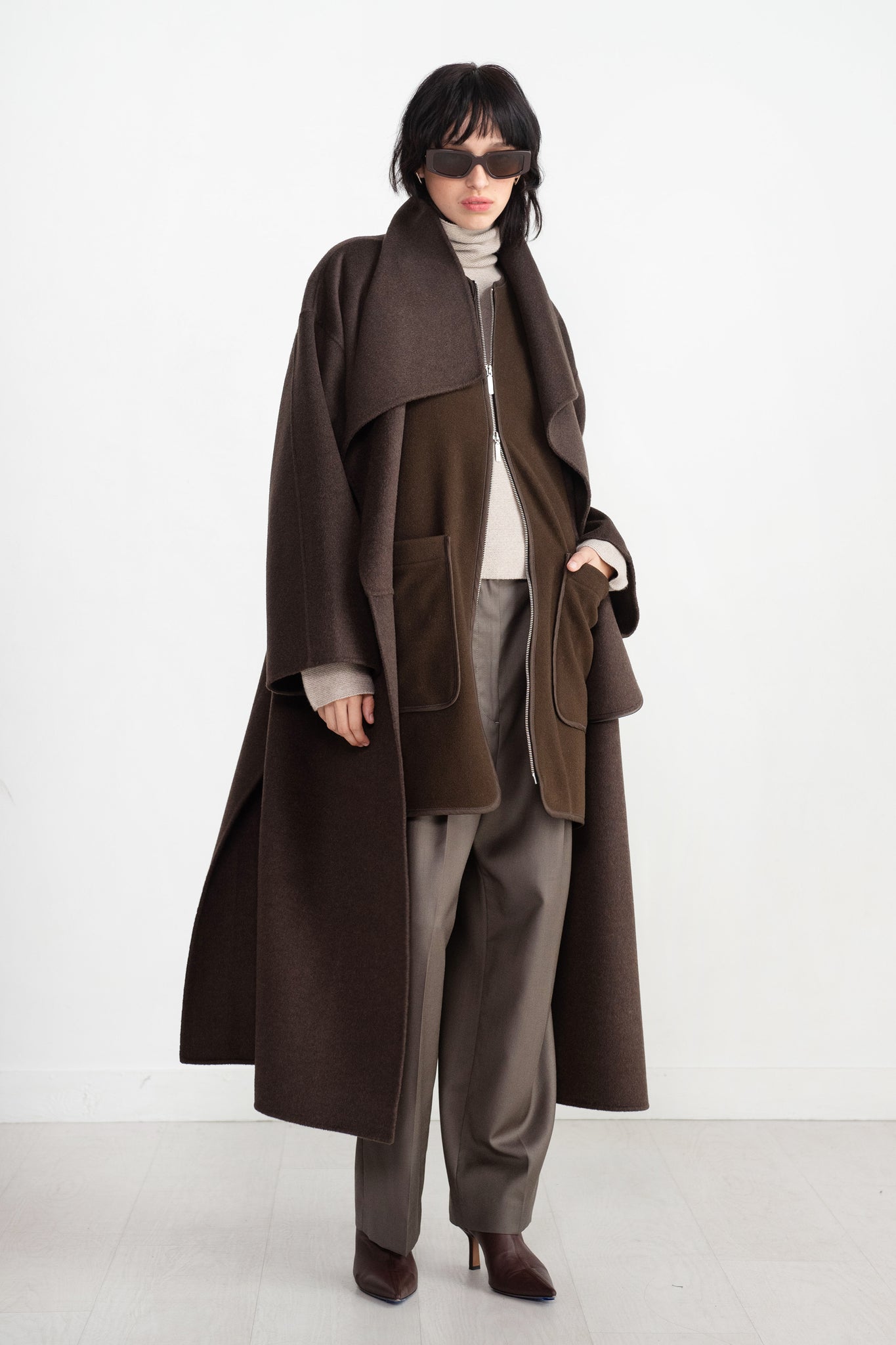TOTEME - Felted Wool Vest, Chocolate