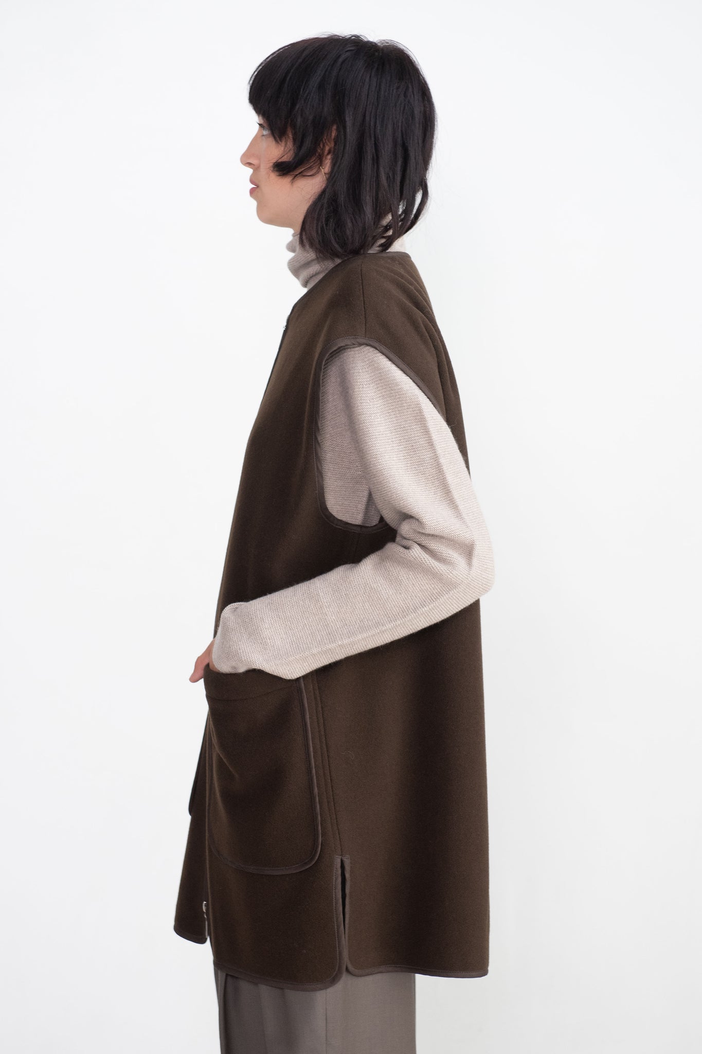 TOTEME - Felted Wool Vest, Chocolate