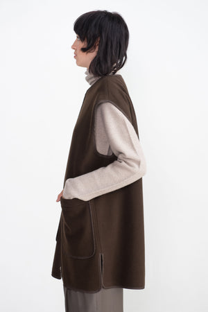 TOTEME - Felted Wool Vest, Chocolate