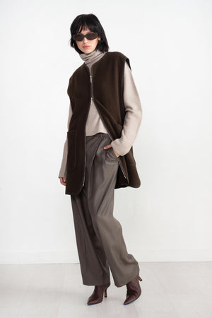 TOTEME - Felted Wool Vest, Chocolate