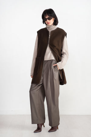 TOTEME - Felted Wool Vest, Chocolate