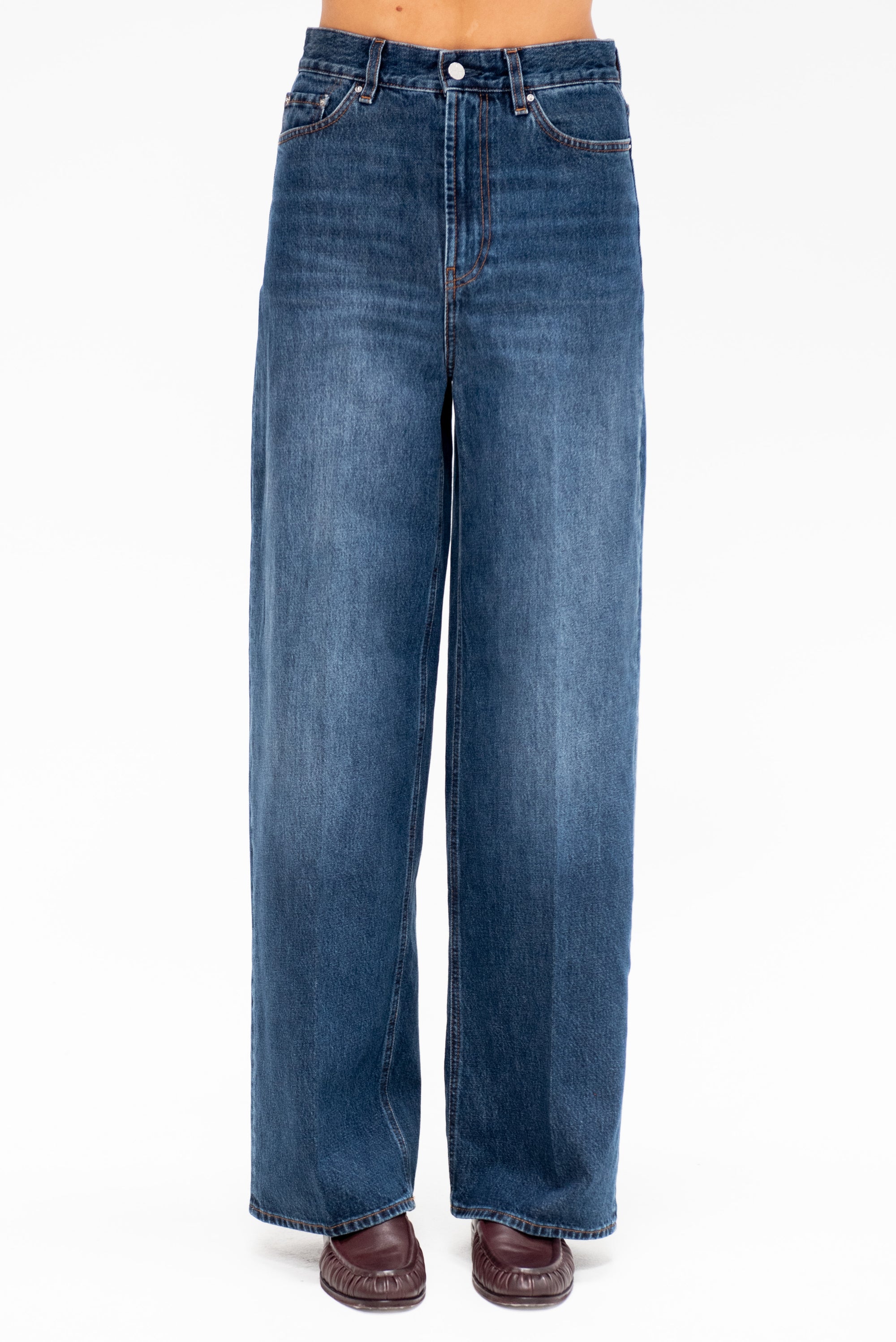 Wide Leg Denim, Dark Blue