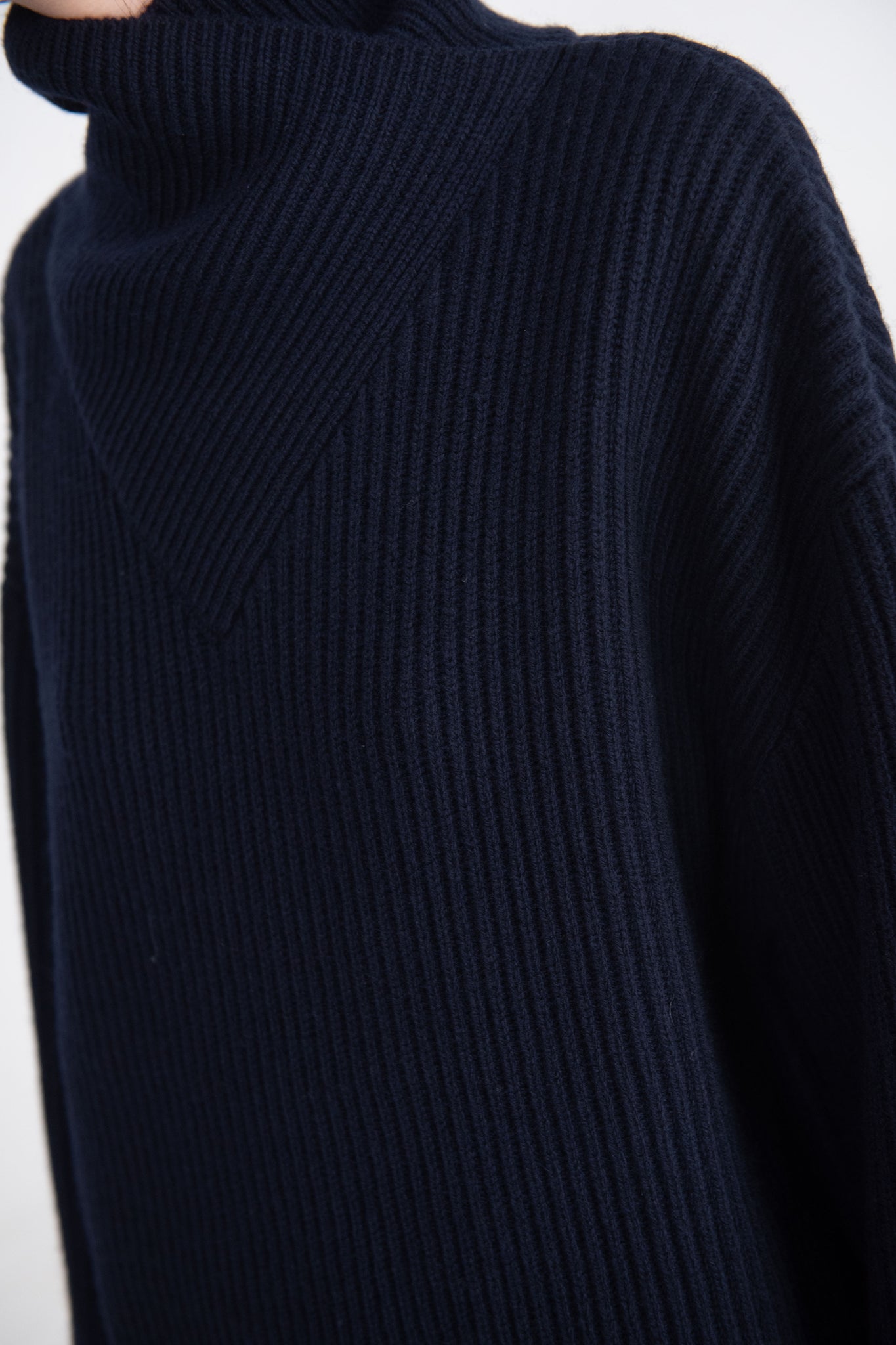 Totême - Wrapped-Neck Knit, Navy