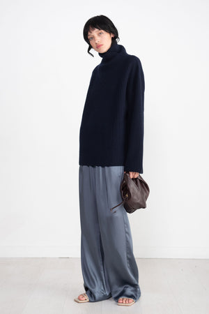 Totême - Wrapped-Neck Knit, Navy