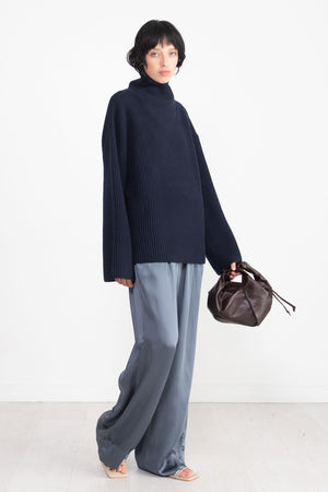 Totême - Wrapped-Neck Knit, Navy