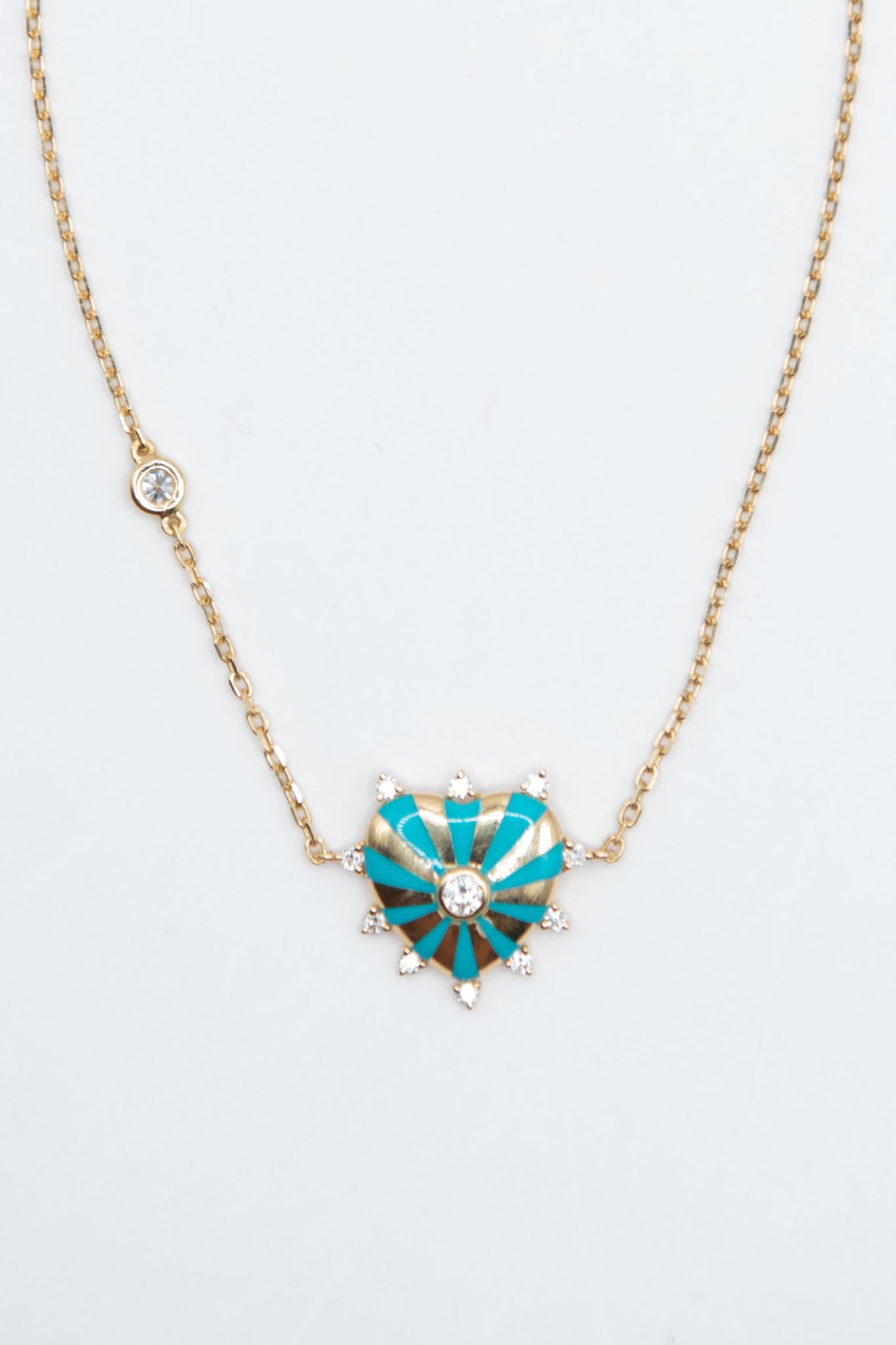 JOANNA DAHDAH - Mini Mila Heart Necklace, Turquoise