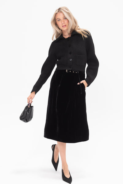 Veronique Leroy Button Knit Cardigan, Black – Kick Pleat