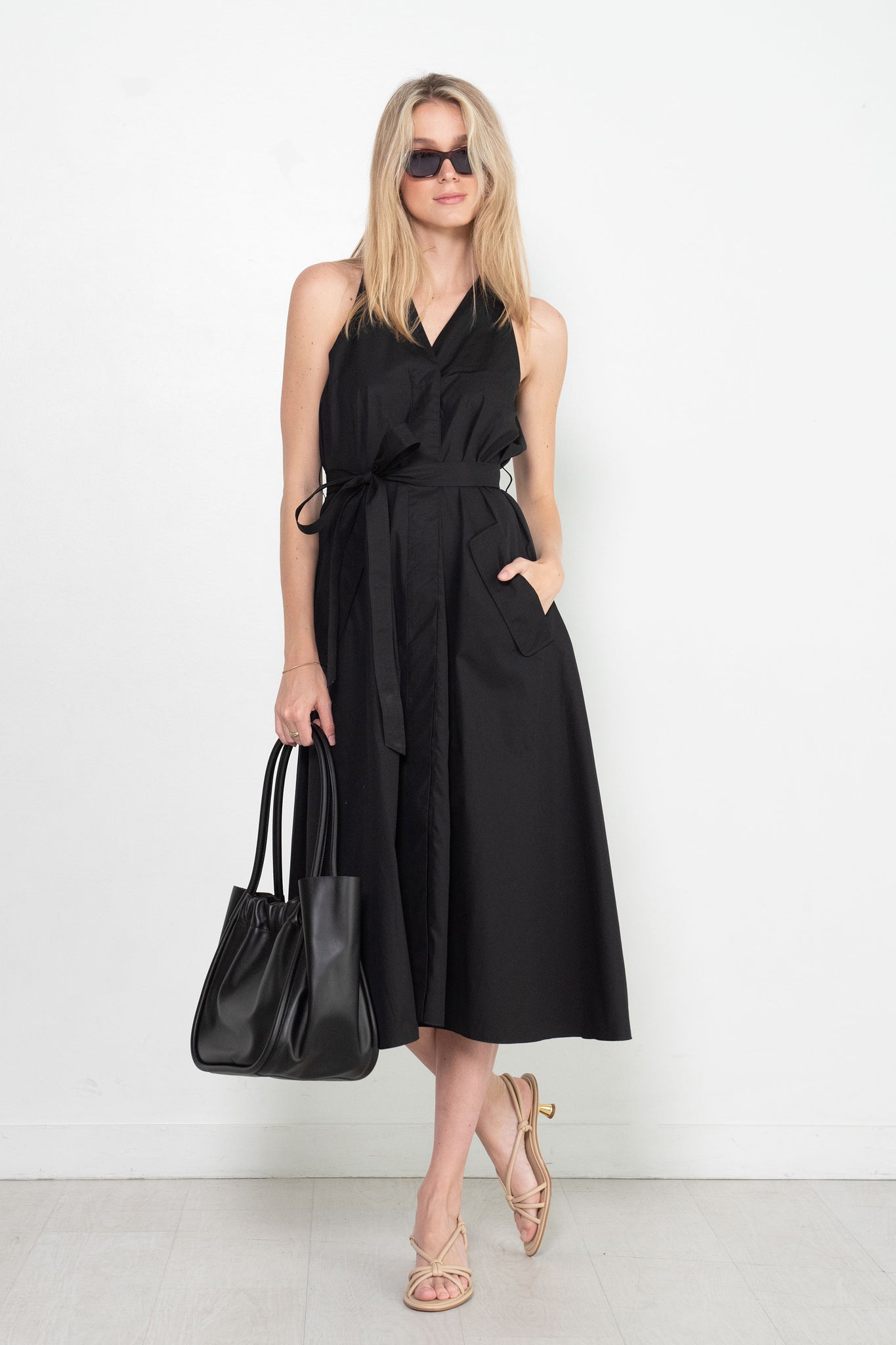 Veronique Leroy - Sleeveless Cotton Dress, Black