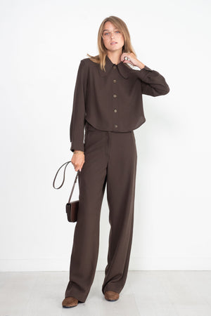 Veronique Leroy - Rounded Collar Shirt, Chocolate