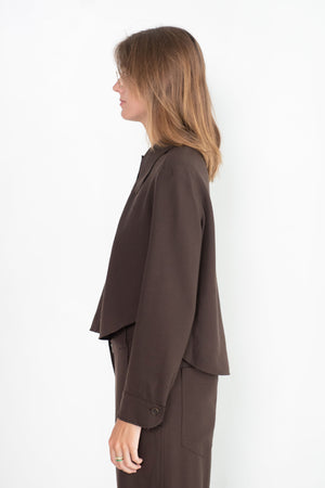 Veronique Leroy - Rounded Collar Shirt, Chocolate