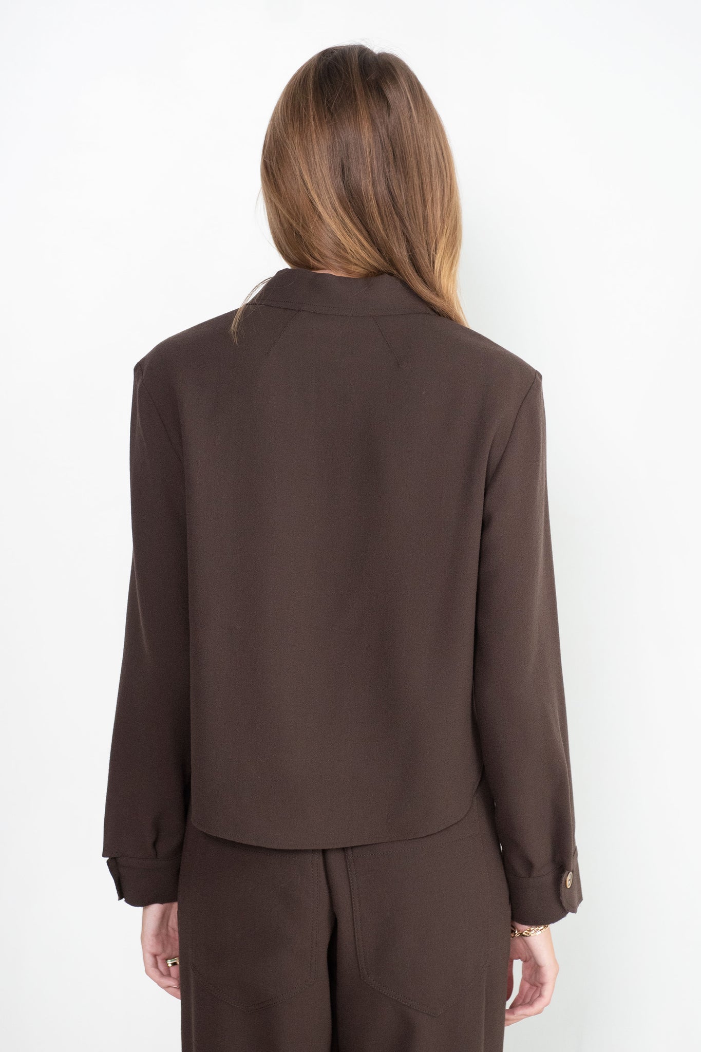 Veronique Leroy - Rounded Collar Shirt, Chocolate