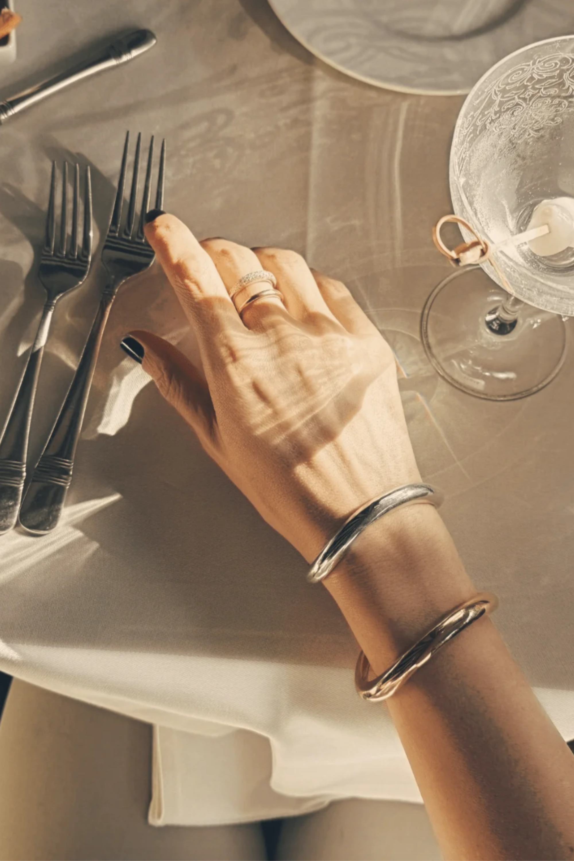 Wave Cuff, Sterling Silver
