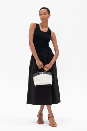 Proenza Schouler White Label - Malia Dress in Peached Poplin, Black