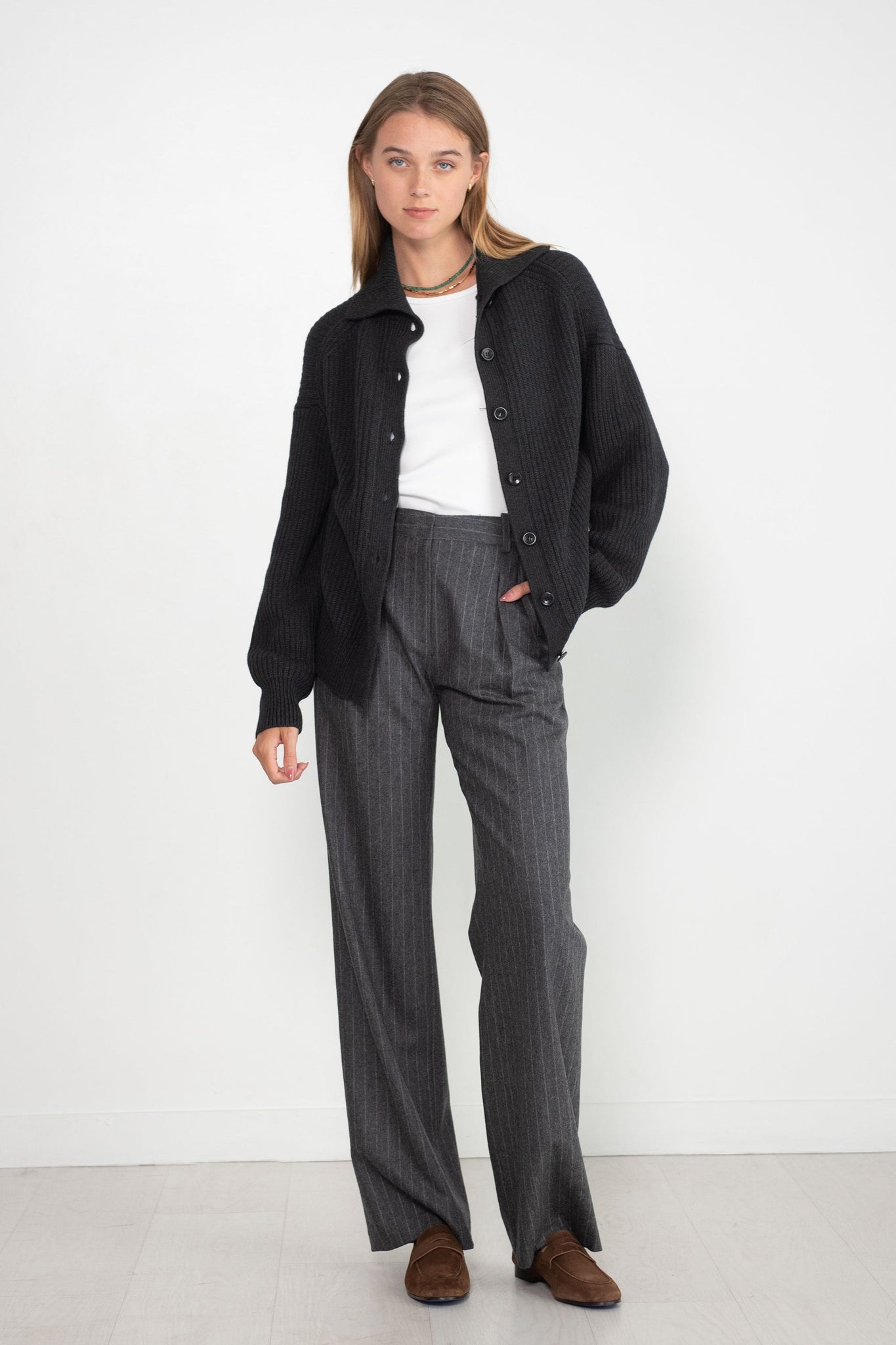 Proenza Schouler White Label - Reversible Cotton Cashmere Sweater, Charcoal
