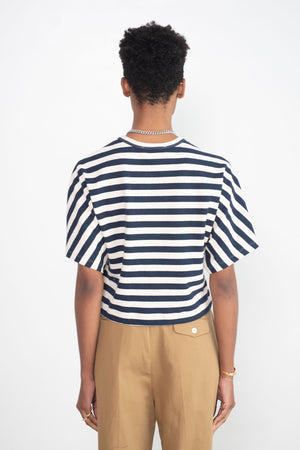 WJ MARTIN - Ada T-Shirt, Natural & Navy