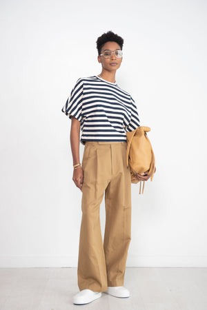 WJ MARTIN - Ada T-Shirt, Natural & Navy