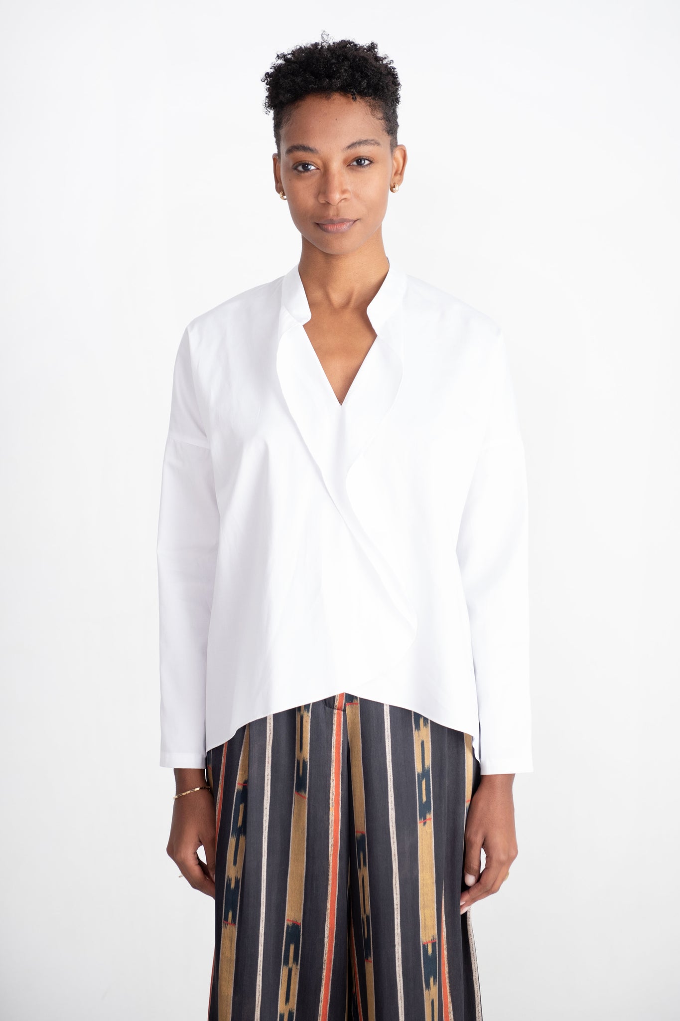 Zero + Maria Cornejo - Long-Sleeved Fin Gaban Shirt, White Pepper