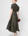 Long Aki Wave Dress, Olive