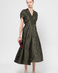 Long Aki Wave Dress, Olive
