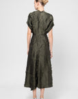 Long Aki Wave Dress, Olive