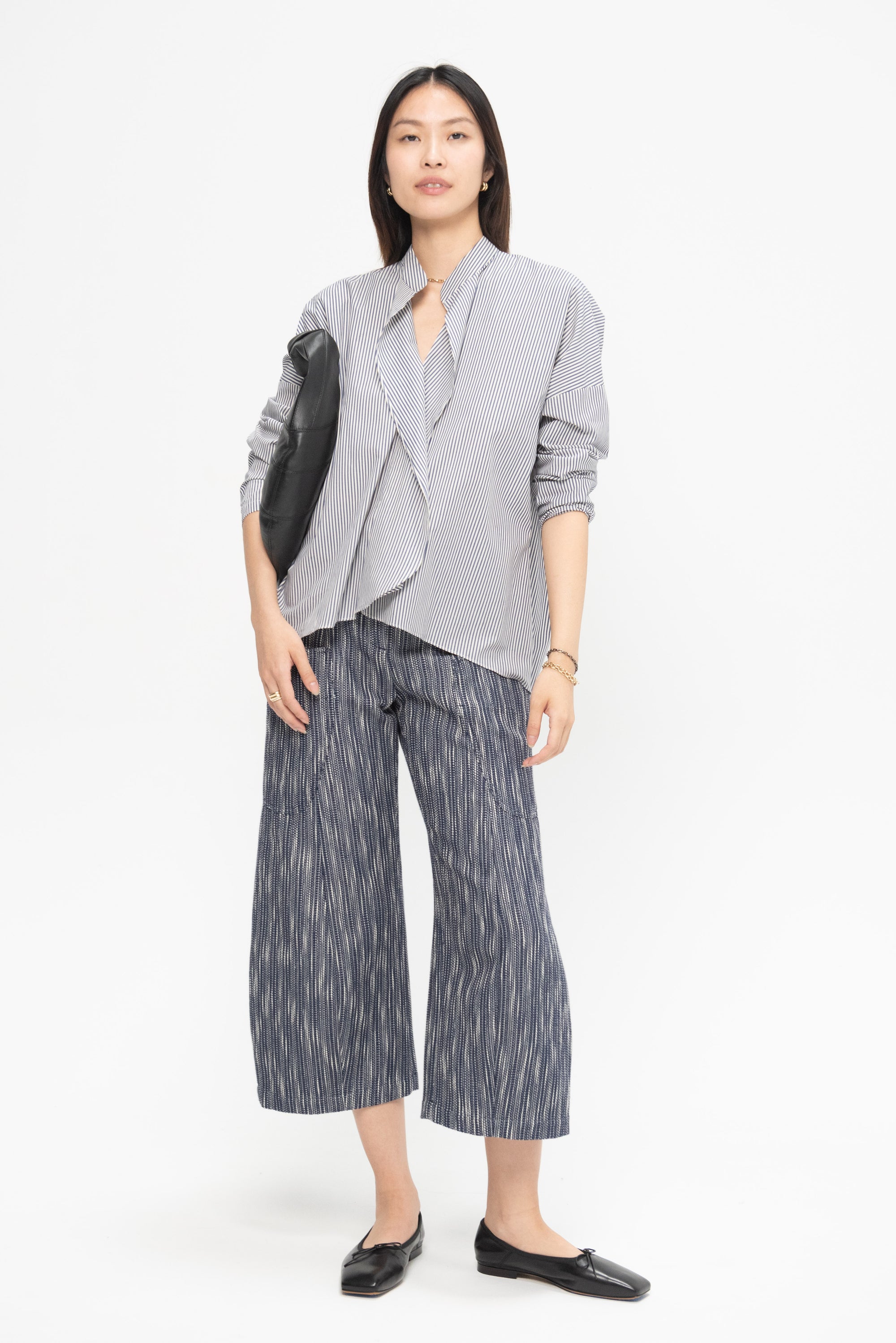 ZERO + MARIA CORNEJO - Long-Sleeved Fin Gaban Shirt, Indigo & Chalk