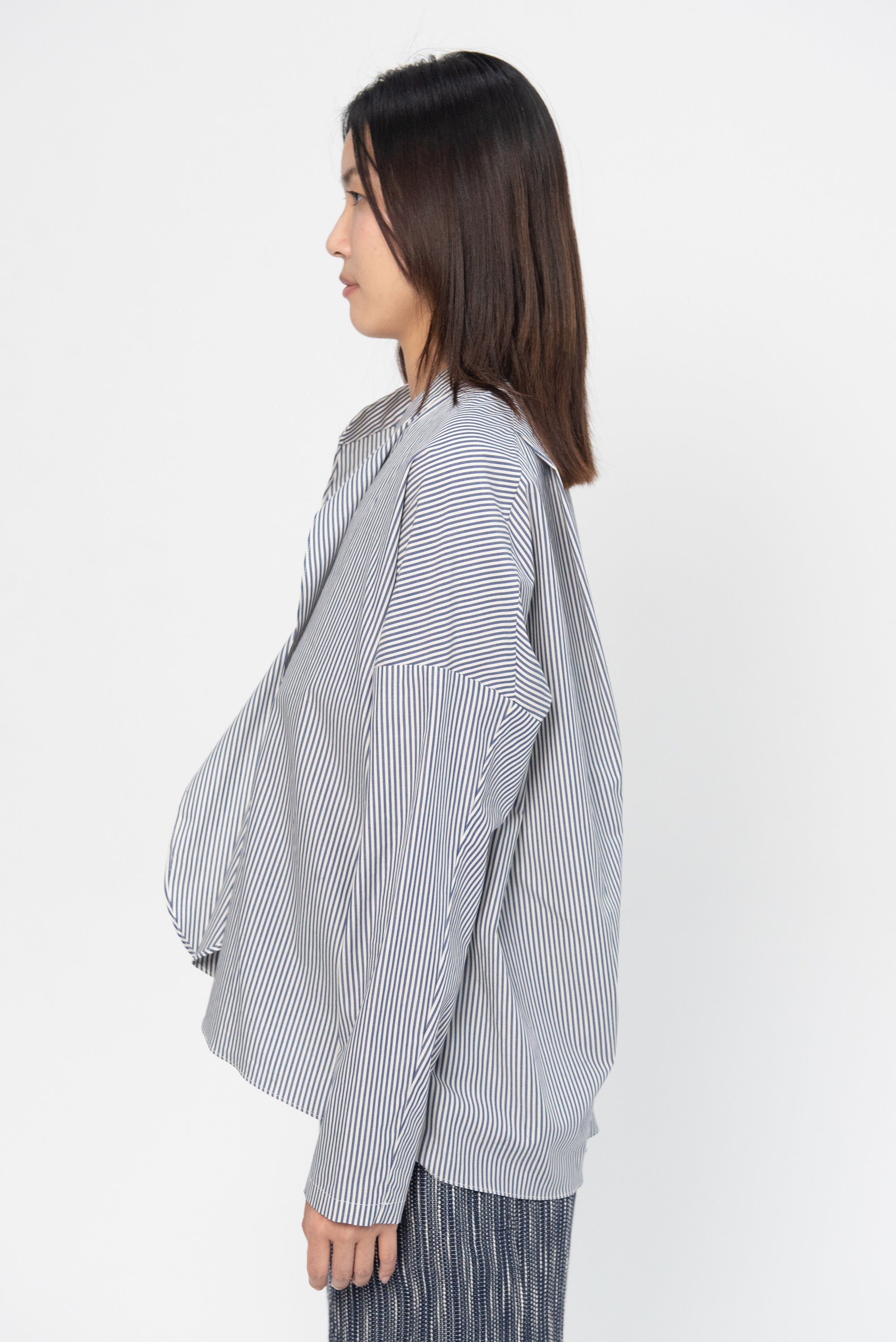 ZERO + MARIA CORNEJO - Long-Sleeved Fin Gaban Shirt, Indigo & Chalk