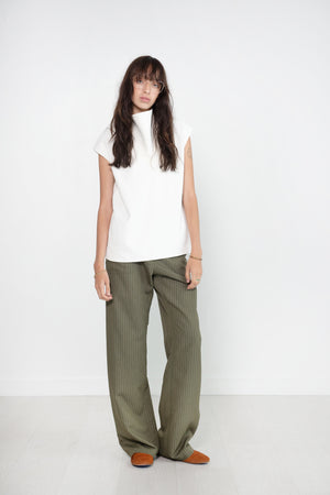 Zero + Maria Cornejo - Eda Pant, Duo Pinstripe Olive
