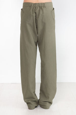 Zero + Maria Cornejo - Eda Pant, Duo Pinstripe Olive