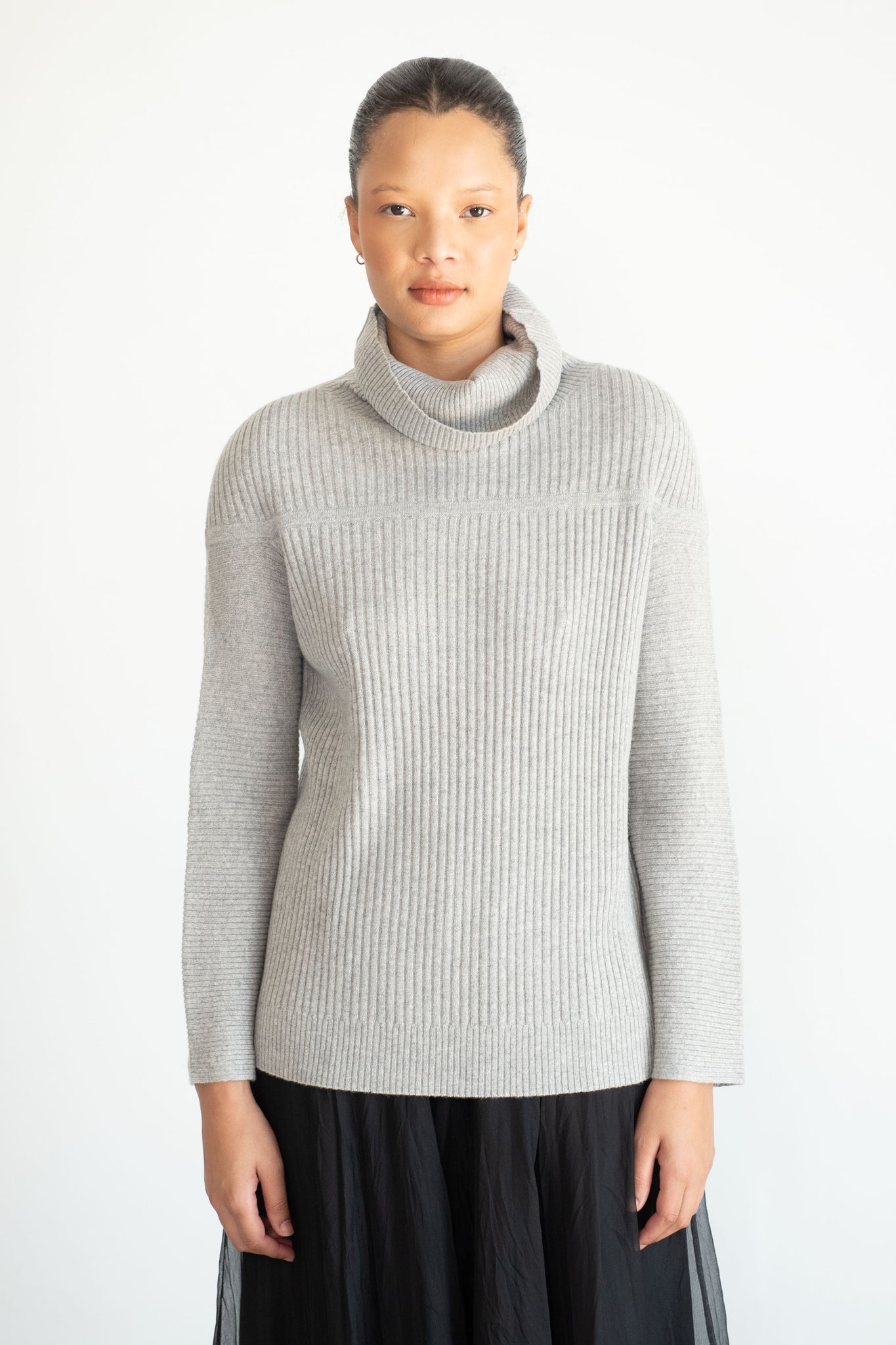 Zero + Maria Cornejo - Nian Rollneck Sweater, Light Grey