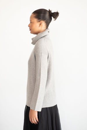 Zero + Maria Cornejo - Nian Rollneck Sweater, Light Grey