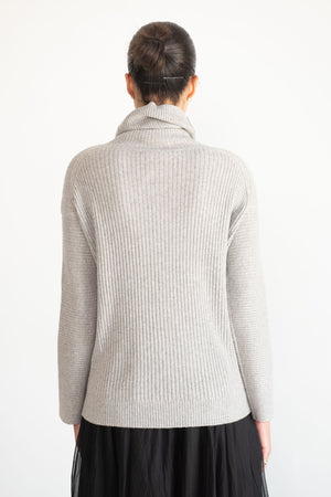 Zero + Maria Cornejo - Nian Rollneck Sweater, Light Grey