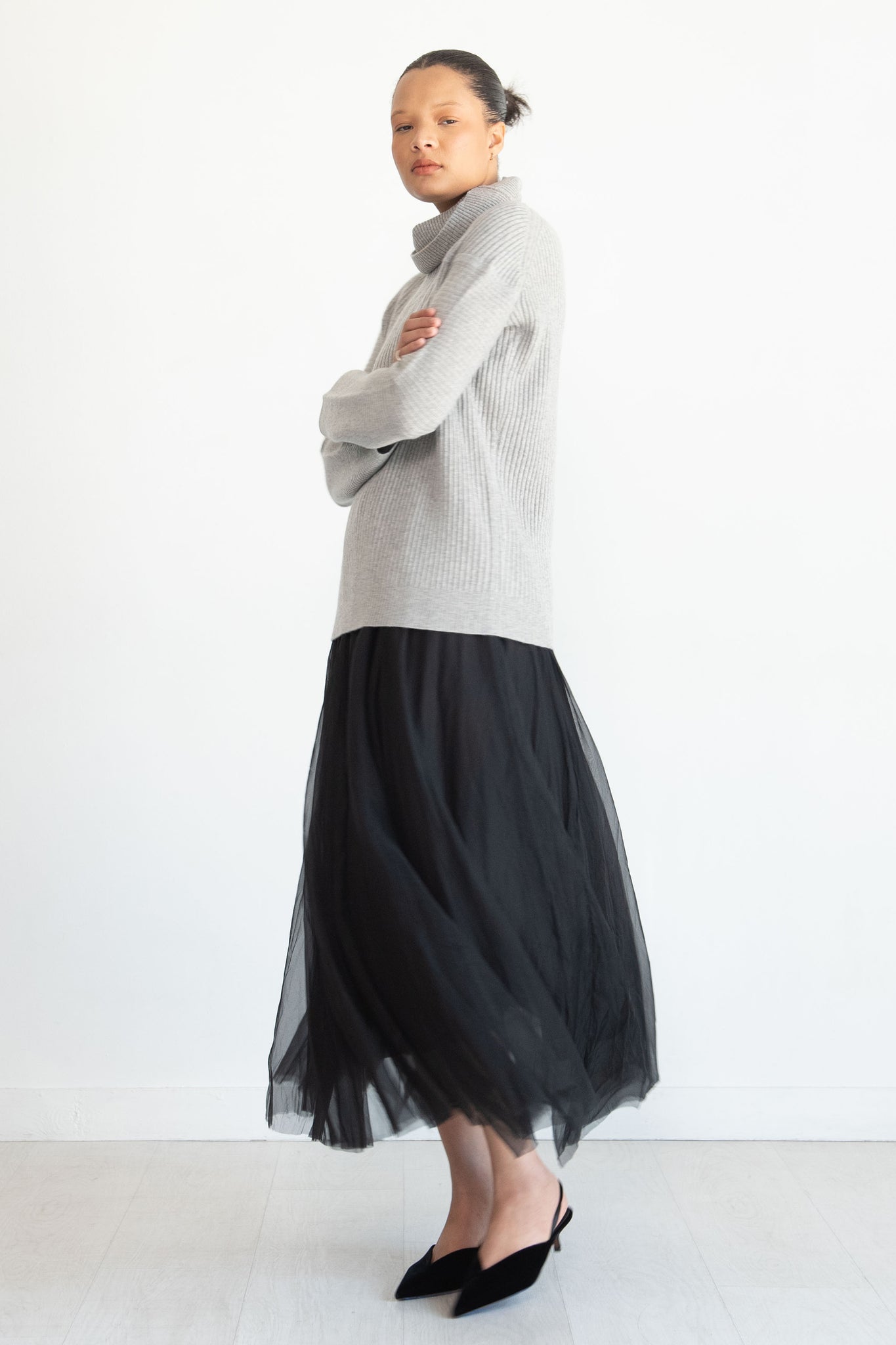 Zero + Maria Cornejo - Nian Rollneck Sweater, Light Grey