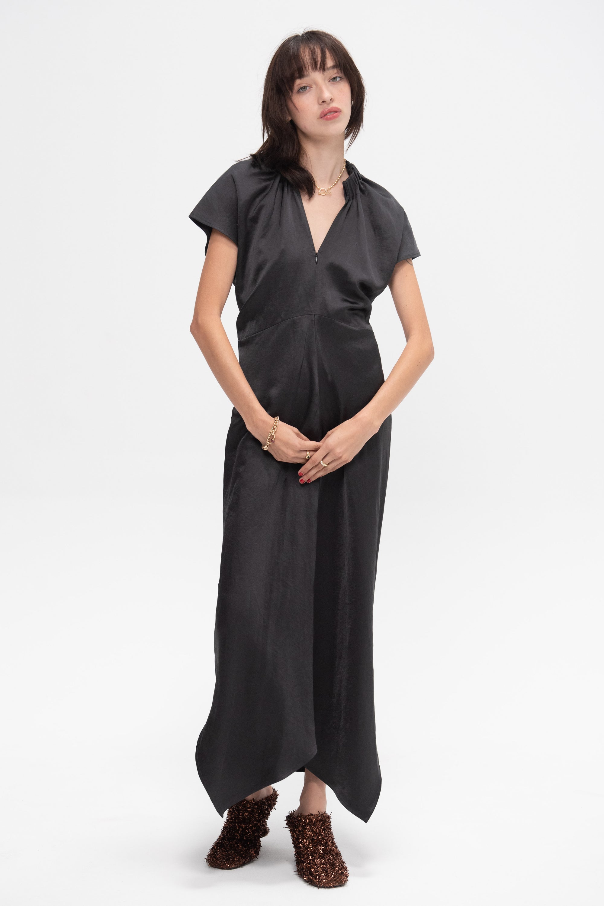 ZERO + MARIA CORNEJO - Long Stella Ruched Dress, Night