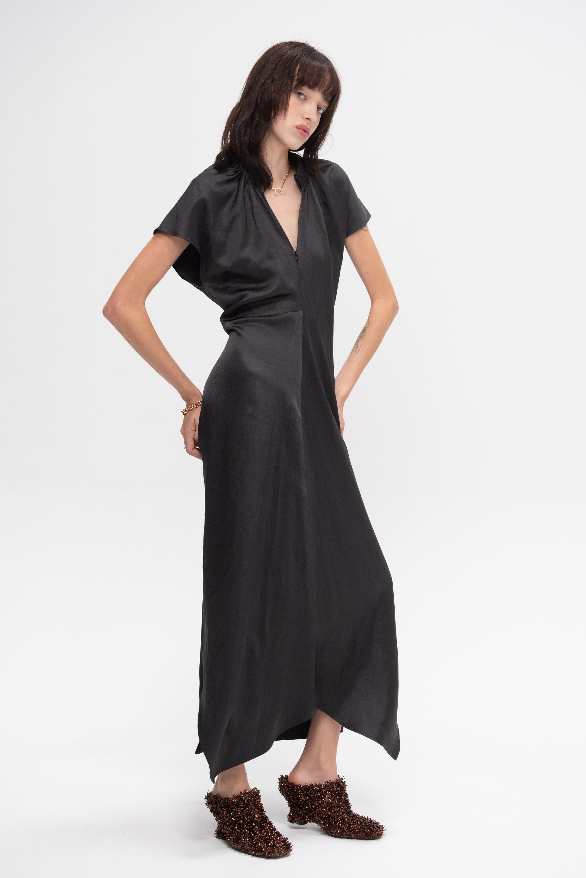 ZERO + MARIA CORNEJO - Long Stella Ruched Dress, Night