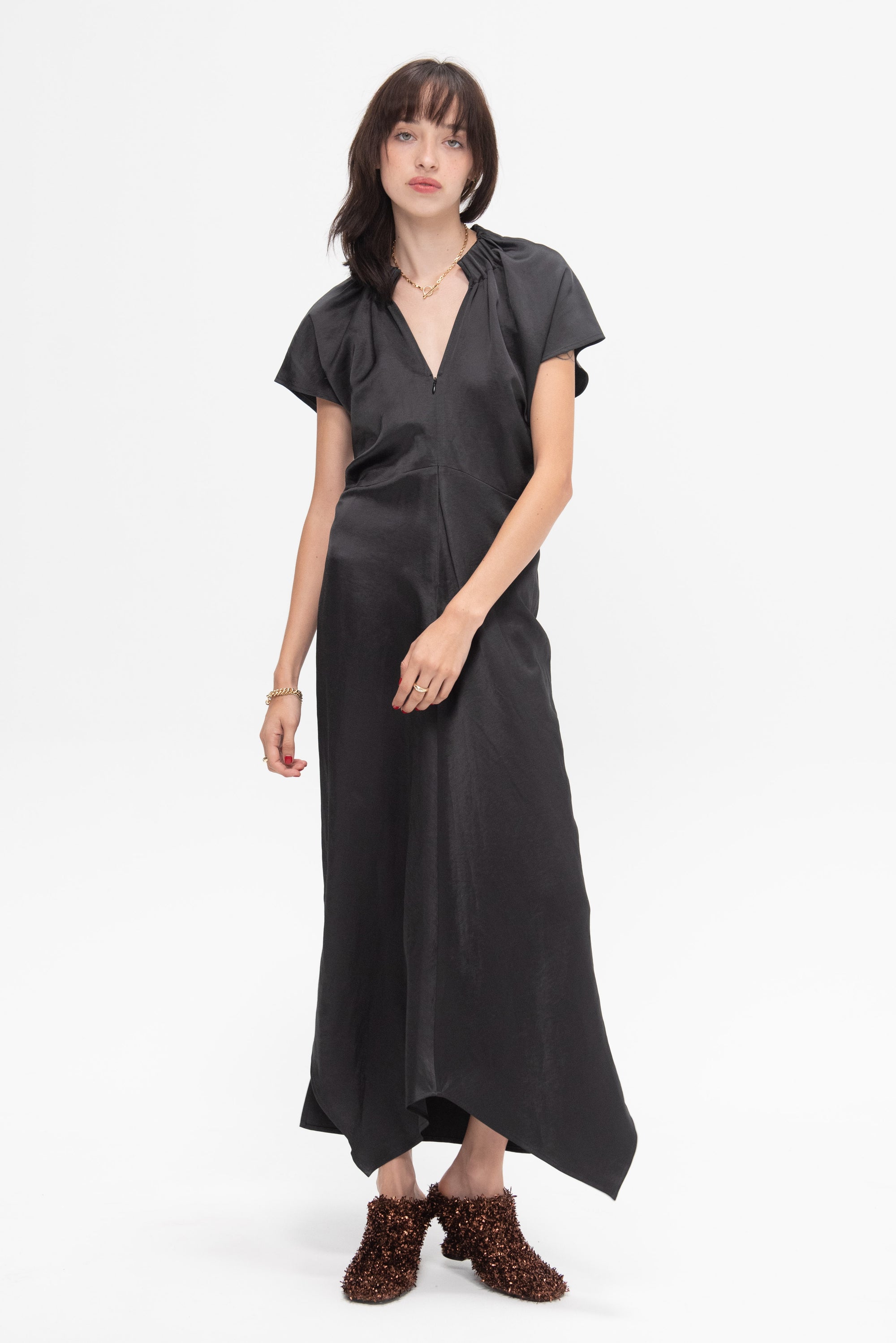 ZERO + MARIA CORNEJO - Long Stella Ruched Dress, Night