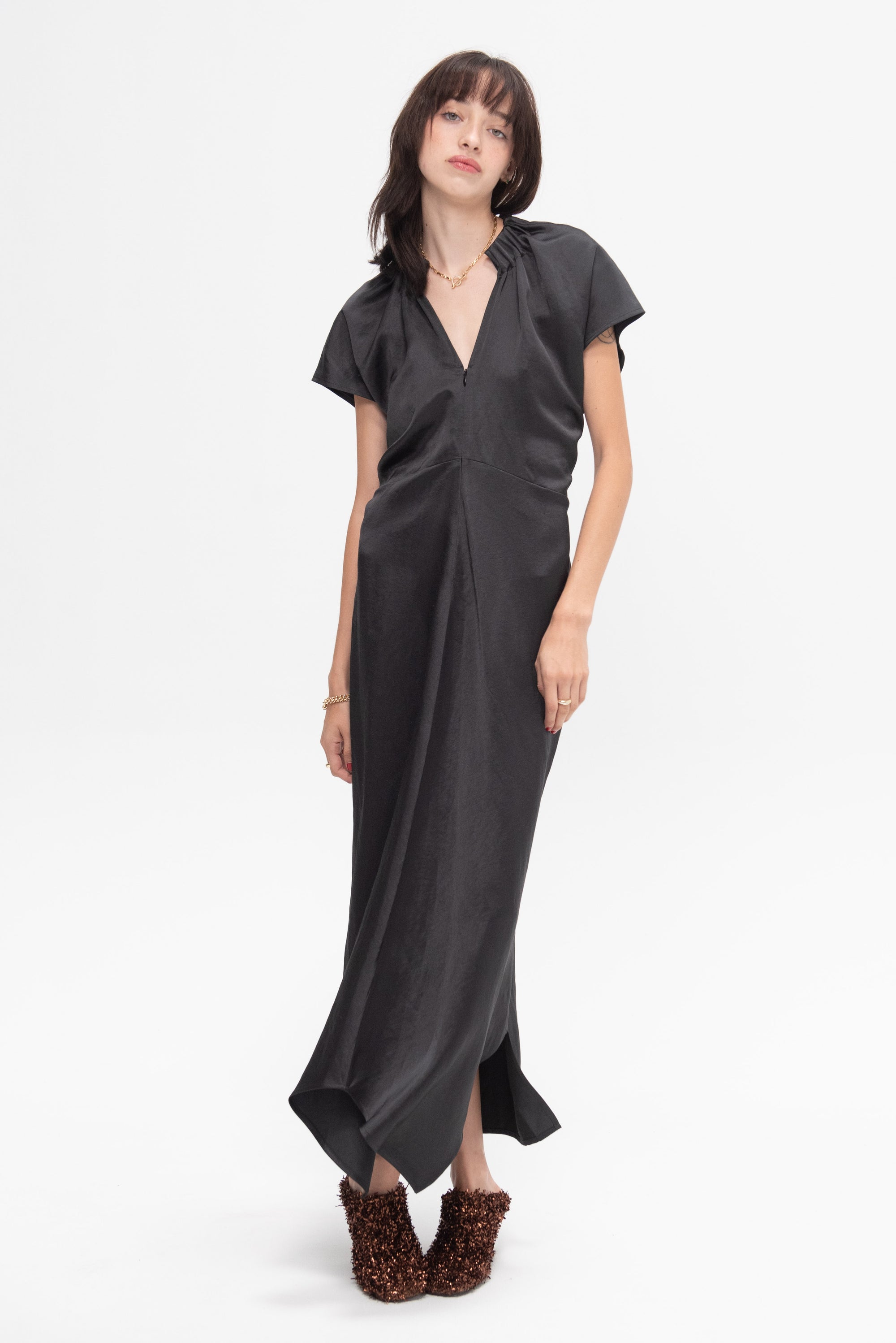 ZERO + MARIA CORNEJO - Long Stella Ruched Dress, Night