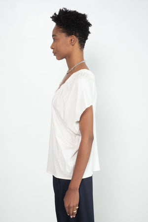 Zero + Maria Cornejo - Ruched Tilly Top, Off-White