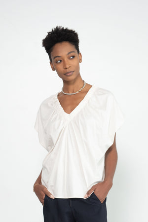Zero + Maria Cornejo - Ruched Tilly Top, Off-White