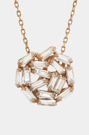 SUZANNE KALAN - Mini Diamond Baguette Firework necklace, 18k gold