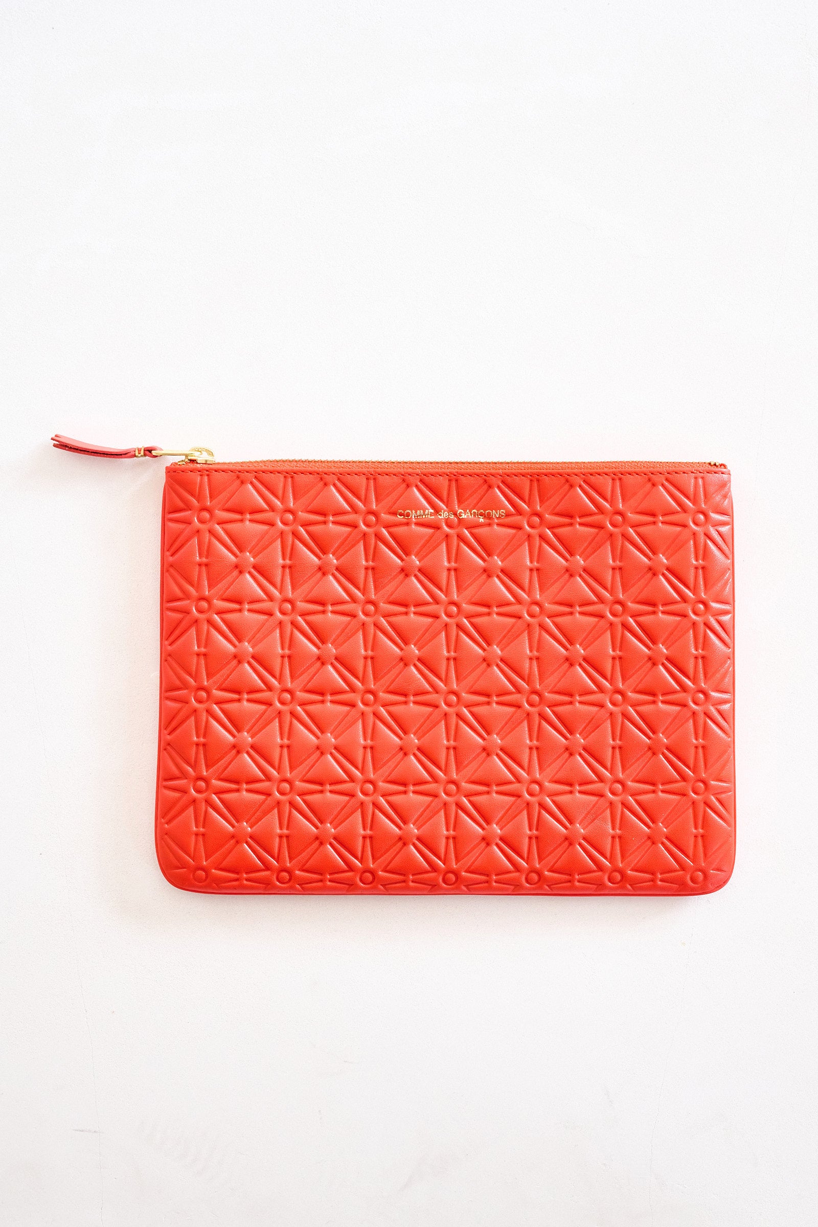 Embossed Leather Zip Pouch