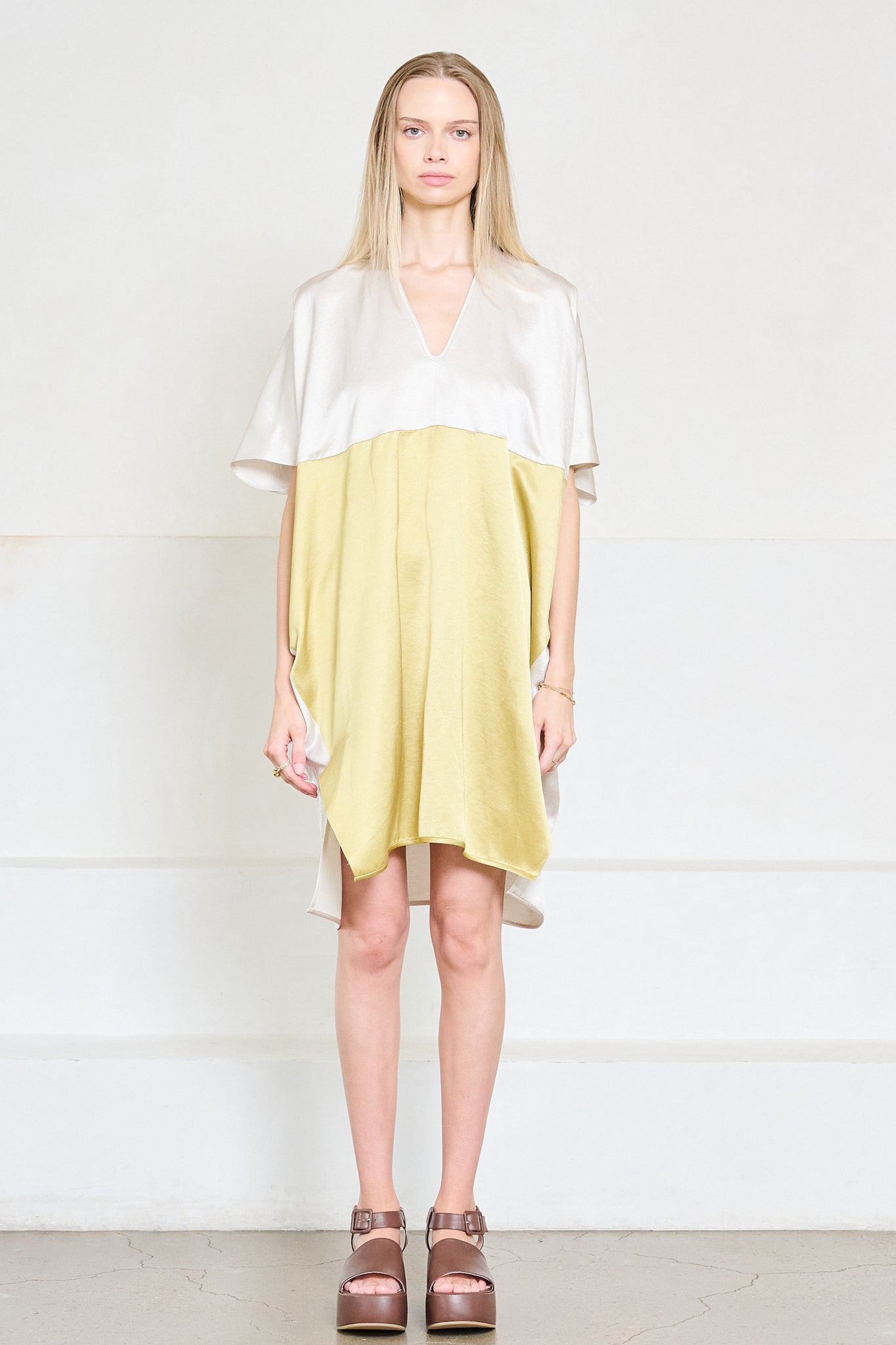 Zero + Maria Cornejo - Elie Dress, Chalk & Lemon