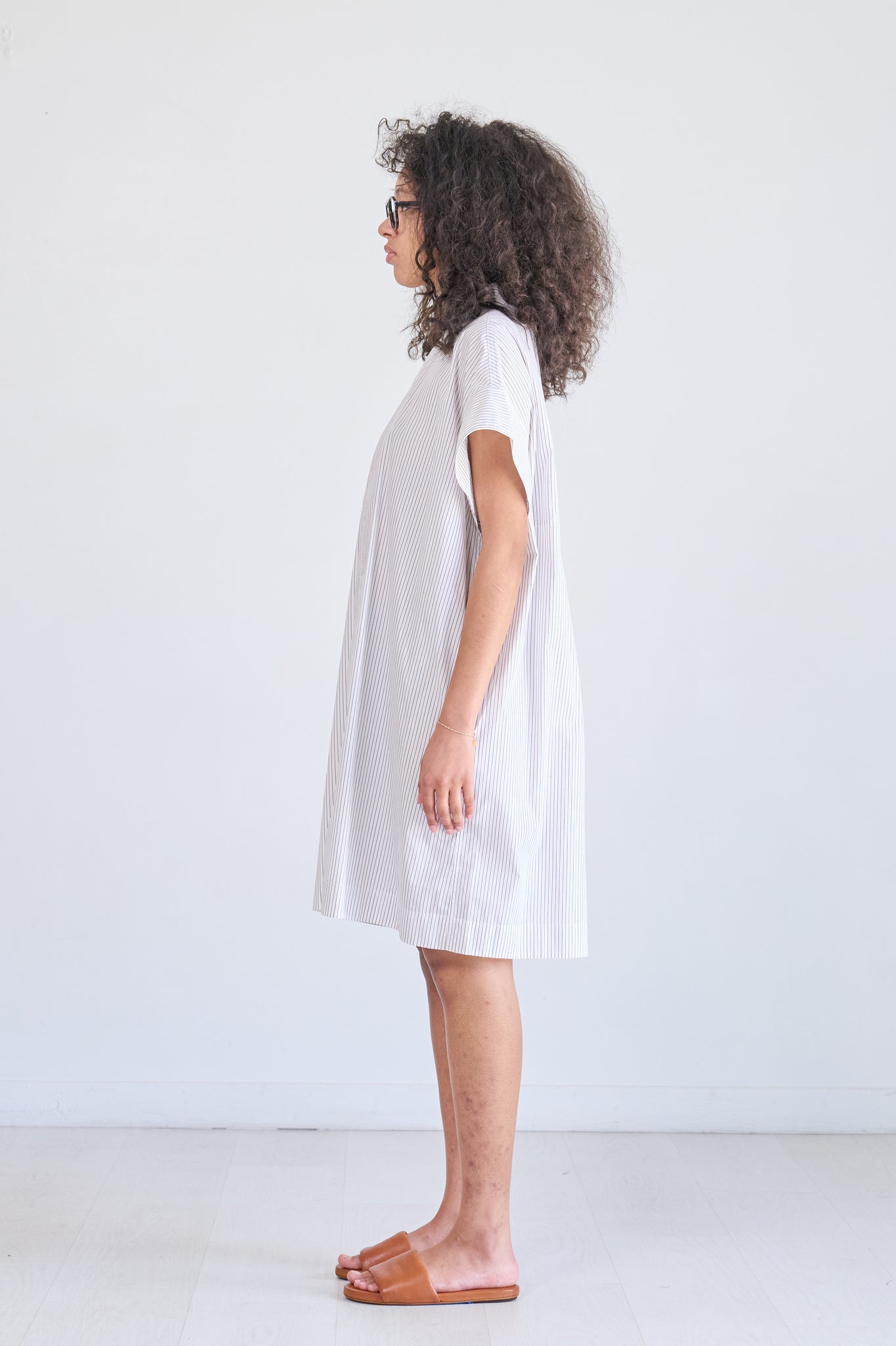 Studio Nicholson - Tepic Dress, Chestnut Fine Stripe