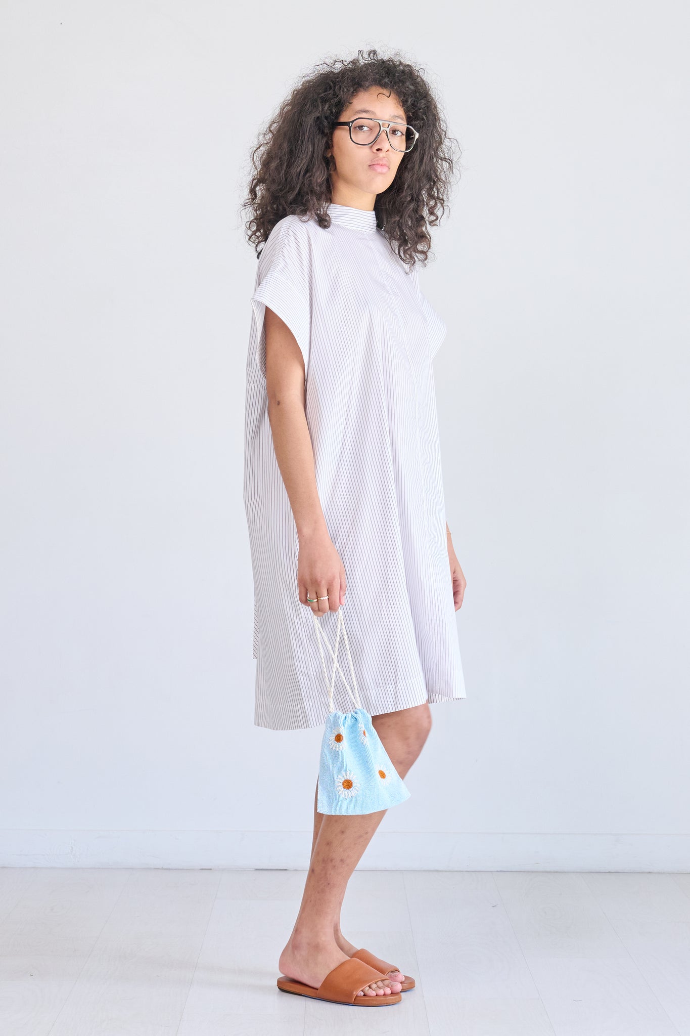 Studio Nicholson - Tepic Dress, Chestnut Fine Stripe